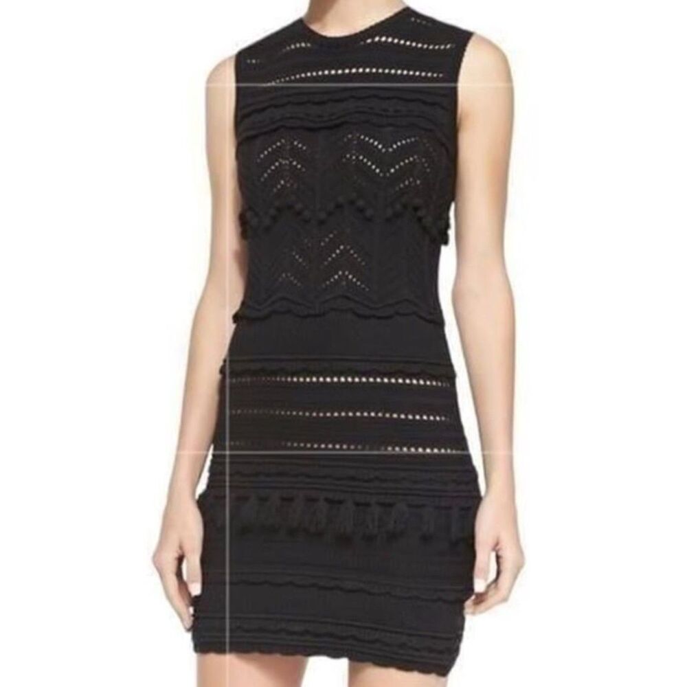 Isabel Marant Etoile Shelly Crochet Knit Dress in Black 40 FR US Medium